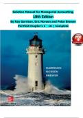 Solution Manual for Managerial Accounting&comma;  18th Edition  By Ray Garrison&comma; Eric Noreen and Peter Brewer  Verified Chapter's 1 - 16 &vert; Complete 