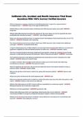 Califomia Life&comma; Accident and Health Insurance Final Exam Questions With 100&percnt; Correct Verified Answers