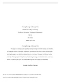 NR 532 Healthcare Operational Planning and Management &lpar;Week 3 Assignment Strategic Planning Paper&rpar; & Week 7 Quality of Healthcare and Staffing&period;