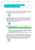 Disaster nursing- NCLEX 2022 Questions and Answers