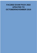 FAC2602 EXAM PACK 2022 UPDATED TO OCTOBER&sol;NOVEMBER 2019