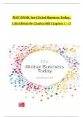 TEST BANK For Global Business Today&comma; 12th Edition By Charles Hill&comma; All Chapters 1 to 17  complete Verified editon ISBN&colon;9781264067503