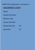 HRM3704 assignment 2 semester 1