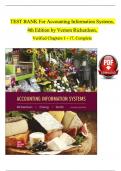 TEST BANK For Accounting Information Systems 4th Edition by Vernon Richardson&comma; Verified Chapters 1 - 17&comma; &lbrack;Updated Version 2024&rsqb;