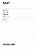 AQA A LEVEL POLISH PAPER 2 2024 MARK SCHEME  Writing &lpar;76872&rpar;