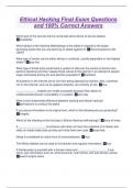 Ethical Hacking Final Exam Questions and 100&percnt; Correct Answers