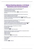 Ethical Hacking Quizzes 1-10 Study Questions and Correct Answers