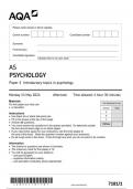 AQA AS PSYCHOLOGY Paper 1 Introductory topics in psychology 7181&sol;1 June 2024