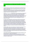 Foundations of Mental Health Care Ch 1-5 Q uestions with correct Answers