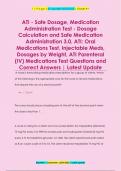 Safe Dosage Questions & 100&percnt; Correct Answers