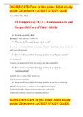 DNURS C475 Care of the older Adult study guide Objectives LATEST STUDY GUIE