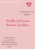 Revision Questions for A-Level Biology Health and Disease 