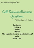 A-Level Biology revision questions for Cell division