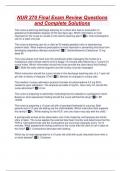 NUR 270 Final Exam Review Questions and Complete Solutions