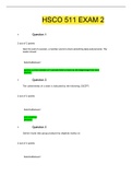 HSCO 511 Exam 2 Liberty University answers complete solutions &colon; All answers Correct&period;
