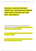 CEBS-GBA 1- PRACTICE EXAM WITH CORRECT 100&plus; QUESTIONS AND ANSWERS GOOD SCORE IS GUARANTEED LATEST 2024 &ndash; 2025 GRADE A&plus; 