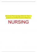 NSG533 &sol; NSG 533 Exam 1 &lpar;Latest 2024 &sol; 2025&rpar;&colon; Advanced Pharmacology &vert; Questions and Verified Answers with Rationales &vert; 100&percnt; Correct &vert; Grade A - Wilkes