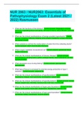 NUR 2063 &sol; NUR2063&colon; Essentials of Pathophysiology Exam 2 &lpar;Latest 2021 &sol; 2022&rpar; Rasmussen