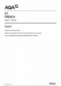 AQA AS FRENCH PAPER 2 2024 INSERT &lpar;7651&sol;2&colon; Writing&rpar;