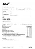 AQA AS BUSINESS Paper 2 JUNE 2024 QUESTION PAPER AND MARK SCHEME