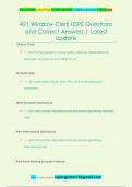 421 Window Clerk USPS Questions  and Correct Answers &vert; Latest  Update