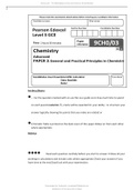 Edexcel chemistry 2021 a level paper 1,2,3 qp and ms