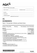 AQA AS ECONOMICS Paper 1 JUNE 2024 QUESTION PAPER and MARK SCHEME