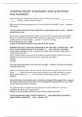 JURISPRUDENCE EXAM MARYLAND QUESTIONS AND ANSWERS