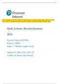 Bundle&colon;Pearson Edexcel GCSE &lpar;9&ndash;1&rpar; HISTORY PAPER 3&colon; Modern depth study Option 33&colon; The USA&comma; 1954&ndash;75&colon; conflict at home and abroad QP and MS JUNE 2024