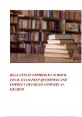 REAL ESTATE EXPRESS PA 30 HOUR FINAL EXAM PREP QUESTIONS AND ANSWERS PACKAGE SOLUTIONS