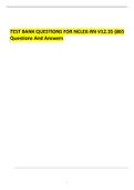 TEST BANK QUESTIONS FOR NCLEX-RN V12.35/ (865 Questions And Answers).