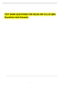 TEST BANK QUESTIONS FOR NCLEX-RN V12&period;35&sol; &lpar;865 Questions And Answers&rpar;&period;