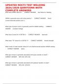 UPDATED NOCTI TEST WELDING 2024&sol;2025 QUESTIONS WITH COMPLETE ANSWERS 
