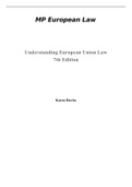 Summary Understanding European Union Law, ISBN: 9781138541948  MP European Law 