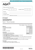 AQA A -LEVEL GEOGRAPHY Paper 1 Physical Geography QP 2021 and AQA GCSE GEOGRAPHY Paper 3 Geography Applications 2021 QP & AQA GCSE GEOGRAPHY Paper 2 Challenges in the Human Environment QP 2021 & AQA GCSE GEOGRAPHY Paper 1 Living with the Physical Environm