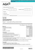 AQA GCSE GEOGRAPHY Paper 1 Living with the Physical Environment QP June 2021