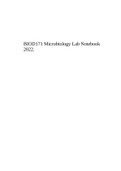 BIOD171 Microbiology Lab Notebook 2022.