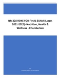 NR-228 ROKS FOR FINAL EXAM (Latest 2021-2022)- Nutrition, Health & Wellness - Chamberlain