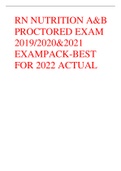 RN NUTRITION A&B  PROCTORED EXAM  2019/2020&2021  EXAMPACK-BEST  FOR 2022 ACTUAL