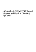 AQA A-level CHEMISTRY Paper 2 Organic and Physical Chemistry QP 2020.