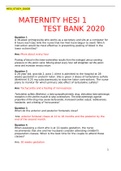 BIOLOGY 109 MATERNITY HESI 1 TEST BANK 2020 Latest Updated