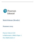 PEARSON EDEXEL MARK SCHEME (RESULTS) SUMMER 2019 PEARSON EDEXCEL GCE