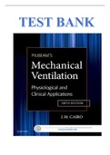 TEST BANK FOR PILBEAM'S MECHANICAL VENTILATION: PHYSIOLOGICAL AND CLINICAL APPLICATIONS 6TH EDITION BY J.M. CAIRO Mechanical Ventilation: Physiological and Clinical Applications 6th Edition by James M. Cairo 
