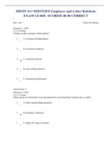 HRMT 413 MIDTERM Employee and Labor Relations EXAM GUIDE -SCORED 40&sol;40 CORRECT