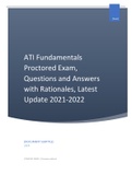 ATI Fundamentals Proctored Exam, Questions and Answers with Rationales, Latest Update 2021-2022