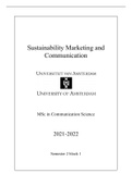 Sustainability Marketing & Communication FULL NOTES + ASSIGNMENTS
