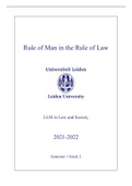 Rule of Man Rule of Law – all inclusive SUMMARY