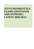ATI FUNDAMENTALS EXAMS &lpar;QUESTIONS AND ANSWERS &vert; LATEST 2020-2021&rpar;
