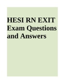 HESI RN EXIT Exam Questions and Answers