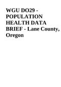 WGU DO29 - POPULATION HEALTH DATA BRIEF - Lane County, Oregon